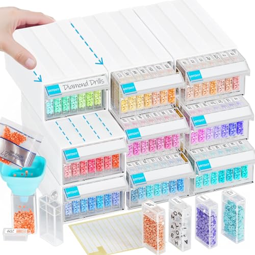 ARTDOT ARTDOT Storage Containers for Diamond Painting 9 Pack Stackable Craft Storage Organizer 315 Slots Individual Containers for Diamond Art Beads Nail Pill Rhinestones Seed