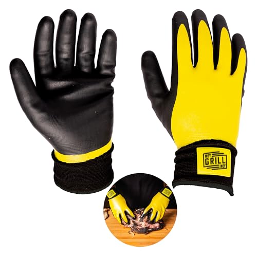 Hey Grill Hey Pitmaster Gloves BBQ Gloves Heat Protection up to 500F or 260C High Temp Resistance Fireproof Glove for Grilling Smoking Barbecue Washable Mitts Waterproof Size Large - Image 1