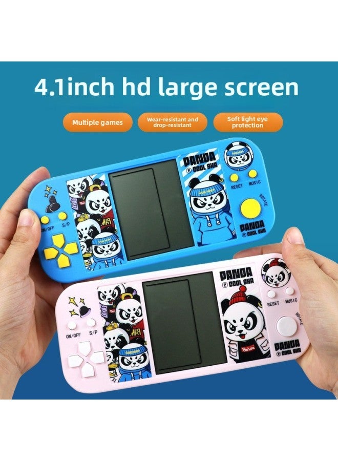Handheld Large Screen Game Machine Tetris Game Classic Nostalgic Decompression Small Gift Children's Toys-Color:4.1-inch Beige Bear (vertical Style) Comes With Battery