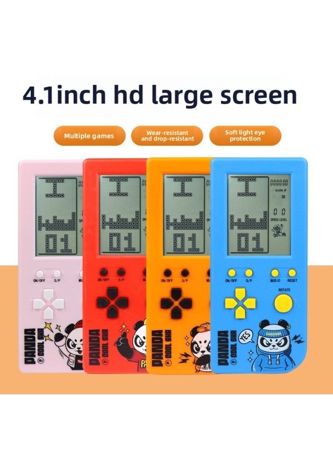 Handheld Large Screen Game Machine Tetris Game Classic Nostalgic Decompression Small Gift Children's Toys-Color:4.1-inch Beige Bear (vertical Style) Comes With Battery