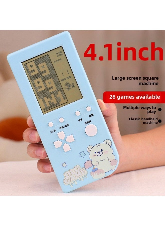 Handheld Large Screen Game Machine Tetris Game Classic Nostalgic Decompression Small Gift Children's Toys-Color:4.1-inch Beige Bear (vertical Style) Comes With Battery