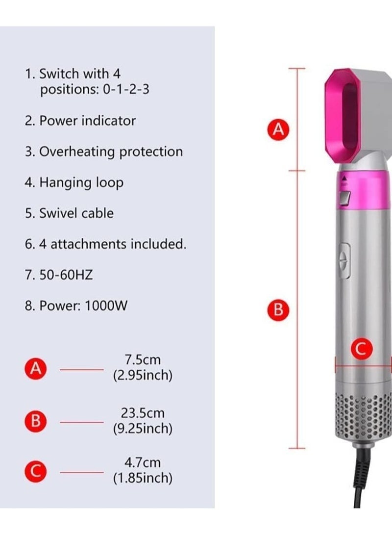 Airwrap Styler 5 in 1 Hair Dryer Hot Air Brush Styler Negative ​Ion Hair Straightener Volumizer Hair Curler Hot Air Wrap Comb Brush - Image 3
