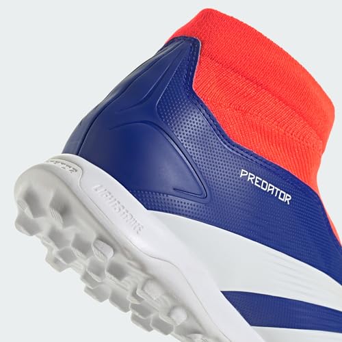 adidas League Laceless Turf Sneaker, Lucid Blue/White/Solar Red, 8 - Image 4