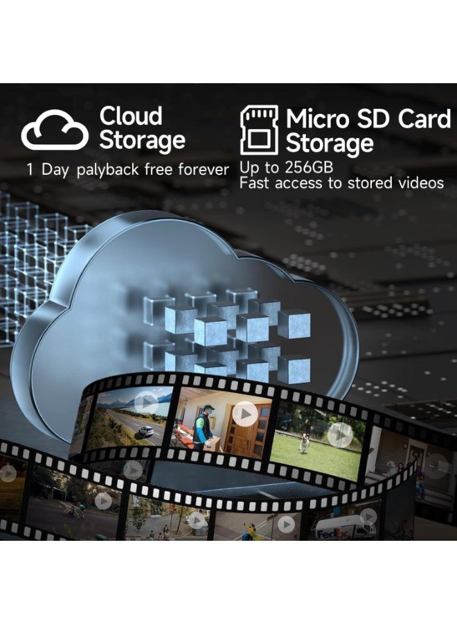 كاميرات مراقبة لاسلكية بالطاقة الشمسية (3 قطع) – بدقة 2K، تعمل بالبطارية، رؤية ليلية ملونة، مقاومة للماء IP66، صوت ثنائي الاتجاه، كشف حركة، زاوية 120 درجة - Image 4