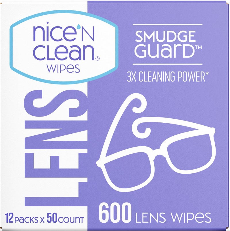 Nice 'N Clean Nice 'N CLEAN SmudgeGuard Lens Wipes (600 Total Wipes) | Individually-Wrapped, Pre-Moistened, Ammonia-Free Lenses Wipes | Lens Cleaning Wipes for Eyeglasses, Camera Lens, Goggles, Sunglasses  - Image 1