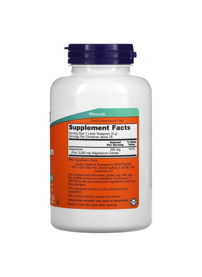 now Magnesium Citrate Pure Powder, 8 oz (227 g)  - Image 3