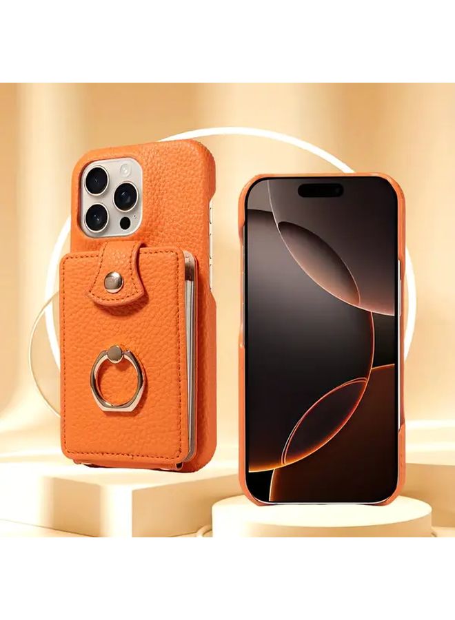 Khaki Accordion Flip Cover with Ring Holder Crossbody Strap for Galaxy A05s Protective Phone Case - Image 2