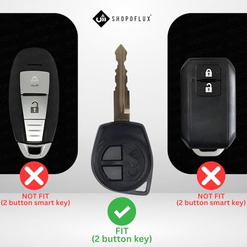 Shopoflux® Silicone Key Cover Compitable with Swift | Wagonr | Celerio | Swift Dzire | Alto | Fronx | Breza | S Presso | Ignis 2 Button Remote Key (Black) (2) - Image 2