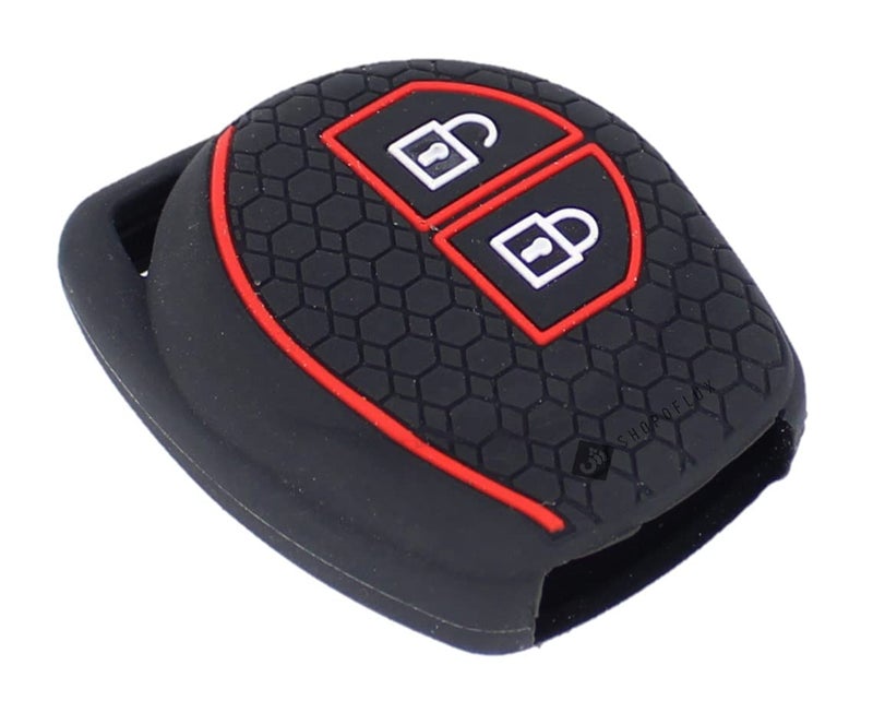 Shopoflux® Silicone Key Cover Compitable with Swift | Wagonr | Celerio | Swift Dzire | Alto | Fronx | Breza | S Presso | Ignis 2 Button Remote Key (Black) (2) - Image 4