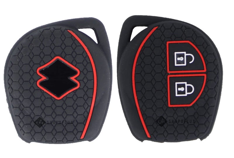 Shopoflux® Silicone Key Cover Compitable with Swift | Wagonr | Celerio | Swift Dzire | Alto | Fronx | Breza | S Presso | Ignis 2 Button Remote Key (Black) (2) - Image 3