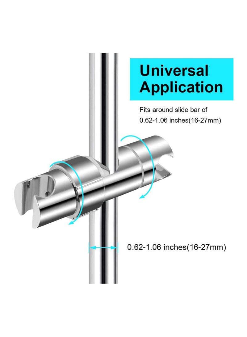 KASTWAVE Hand Shower Holder for 16-27MM Slide Bar, Adjustable Replacement Shower Holder, Shower Riser Rail Slider, 360° Rotation, Chrome Plated, Easy Installation for Slide Rod with Double-jack Design  - Image 4