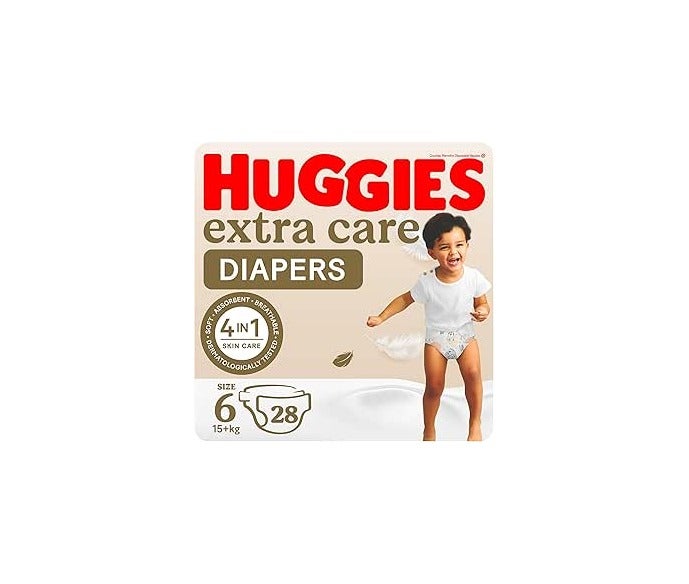 Huggies Extra Care Diapers Value Size 6 - 28 Diapers
