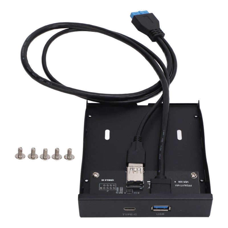 اس اس موزع لوحة أمامية USB 3.0 بسرعة 5 جيجابت/ثانية USB 3.2 GEN1 مع منفذ Type C ومنفذ USB 3.0A - حماية أمان متعددة لفتحة الأقراص المرنة للحاسوب المكتبي - Image 1