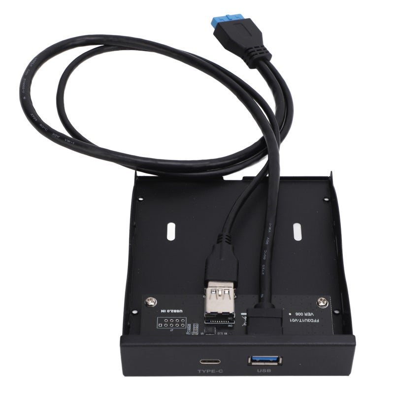 اس اس موزع لوحة أمامية USB 3.0 بسرعة 5 جيجابت/ثانية USB 3.2 GEN1 مع منفذ Type C ومنفذ USB 3.0A - حماية أمان متعددة لفتحة الأقراص المرنة للحاسوب المكتبي - Image 2