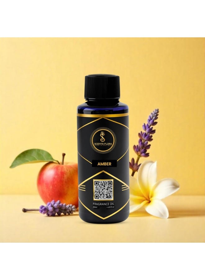 سينتا فلورا زيت عطري عنبري لأجهزة نشر الروائح، علاج عطري 50 مل | معتمد من IFRA | رائحة البرغموت والياسمين والمسك للمنزل والمكتب والمساحات التجارية | جو مريح ومنعش - Image 2