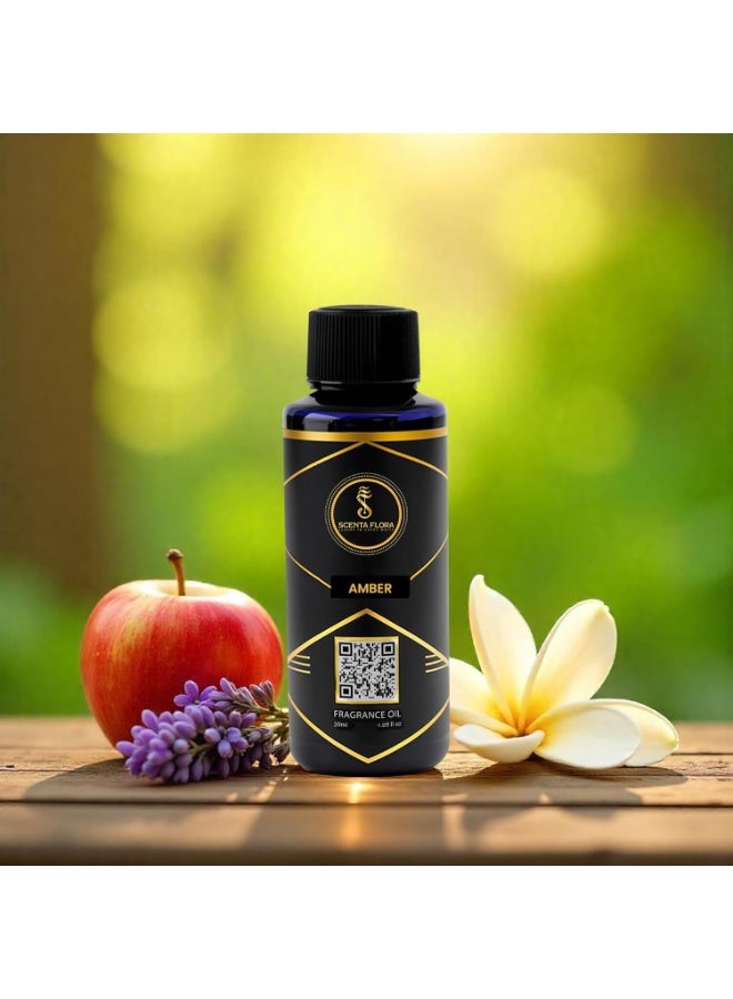 سينتا فلورا زيت عطري عنبري لأجهزة نشر الروائح، علاج عطري 50 مل | معتمد من IFRA | رائحة البرغموت والياسمين والمسك للمنزل والمكتب والمساحات التجارية | جو مريح ومنعش - Image 5