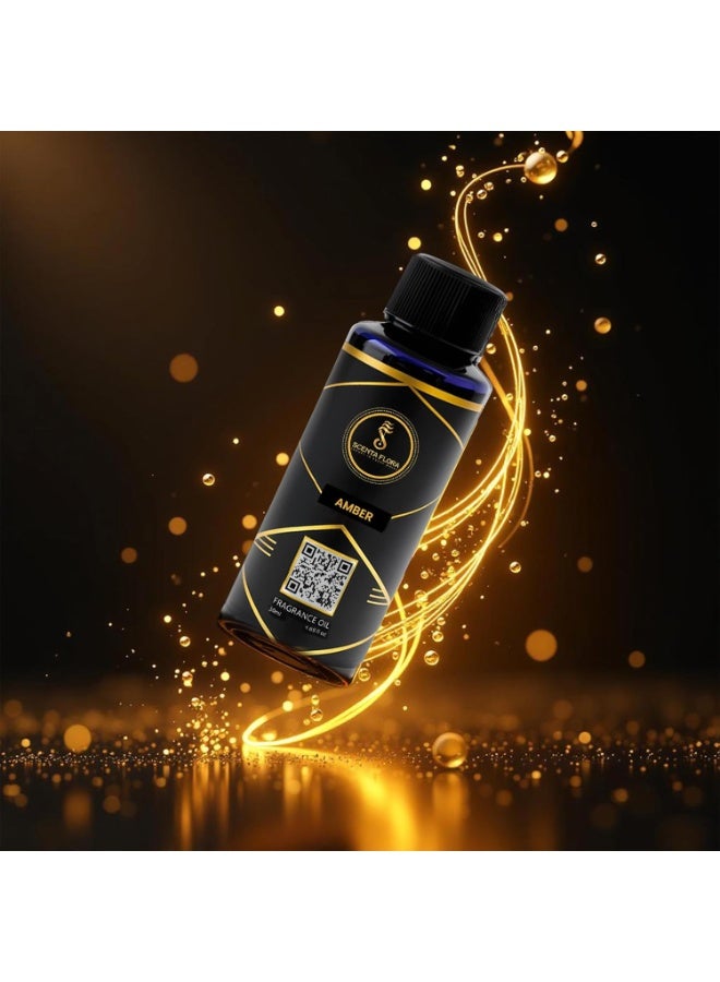 سينتا فلورا زيت عطري عنبري لأجهزة نشر الروائح، علاج عطري 50 مل | معتمد من IFRA | رائحة البرغموت والياسمين والمسك للمنزل والمكتب والمساحات التجارية | جو مريح ومنعش - Image 4