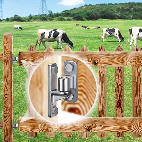 Insaga 304 Stainless Steel Gate Hinges Heavy Duty 600LB Capacity, 5/8'' Non-Welded One-Piece Design, Wall Mount Hinges for Farm Gates & Wooden Fences, 4Pack - Image 2