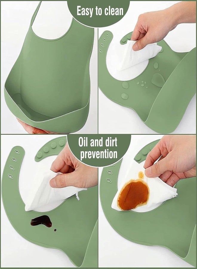 Whixant Baby Feeding Silicone Set, Weaning Kit with Suction Plate, Bowl, Adjustable Bib, Utensils Set, Perfect for Infant & Toddler Mealtime, Non-Slip Dishware, BPA-Free, Easy Clean (Green) - Image 5