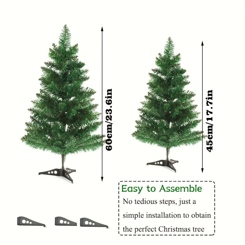60 Items 17 72 Inch 23 62 Inch Christmas Tree Artificial Lifelike Tree With Stand Lightweight Easy To Assemble Holiday Home Decor Indoor Outdoor Party Supplies Thanksgiving New Year - Image 2