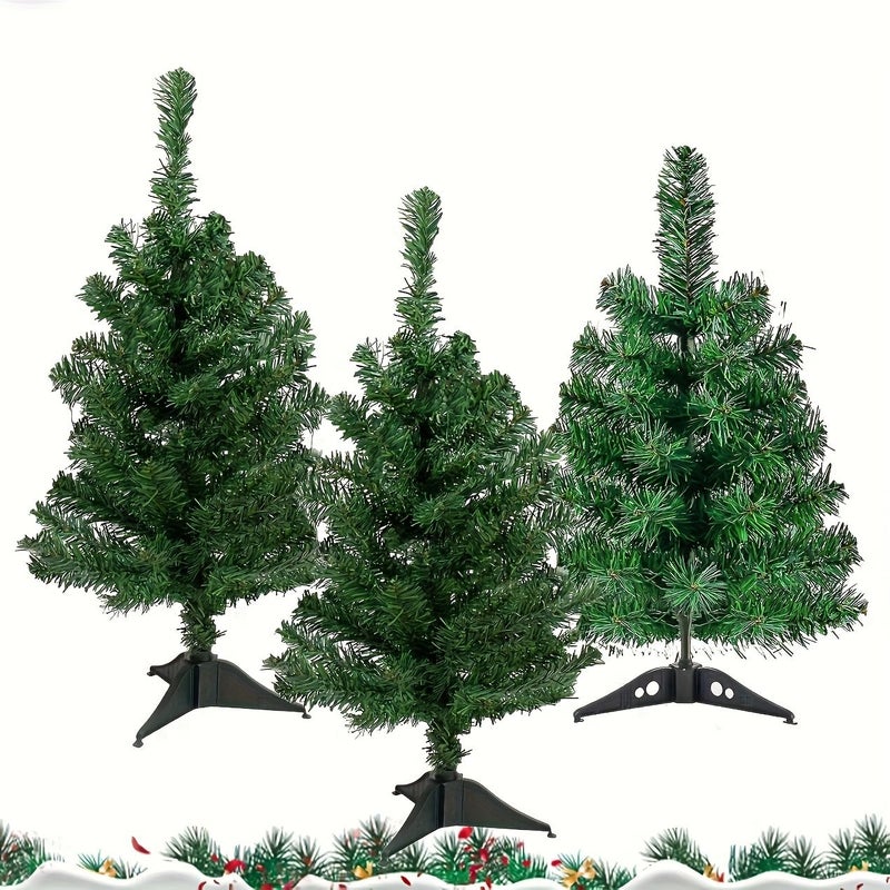 60 Items 17 72 Inch 23 62 Inch Christmas Tree Artificial Lifelike Tree With Stand Lightweight Easy To Assemble Holiday Home Decor Indoor Outdoor Party Supplies Thanksgiving New Year - Image 1