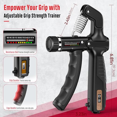 FitBeast Grip Strength Trainer Hand Gripper Strengthener Kit 6 Pack with Adjustable Resistance Forearm Strengthener Forearm Exerciser and Massage Balls for Hand Therapy Grip Training and Recovery - Image 3