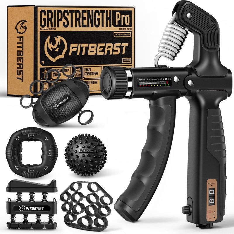 FitBeast Grip Strength Trainer Hand Gripper Strengthener Kit 6 Pack with Adjustable Resistance Forearm Strengthener Forearm Exerciser and Massage Balls for Hand Therapy Grip Training and Recovery - Image 2