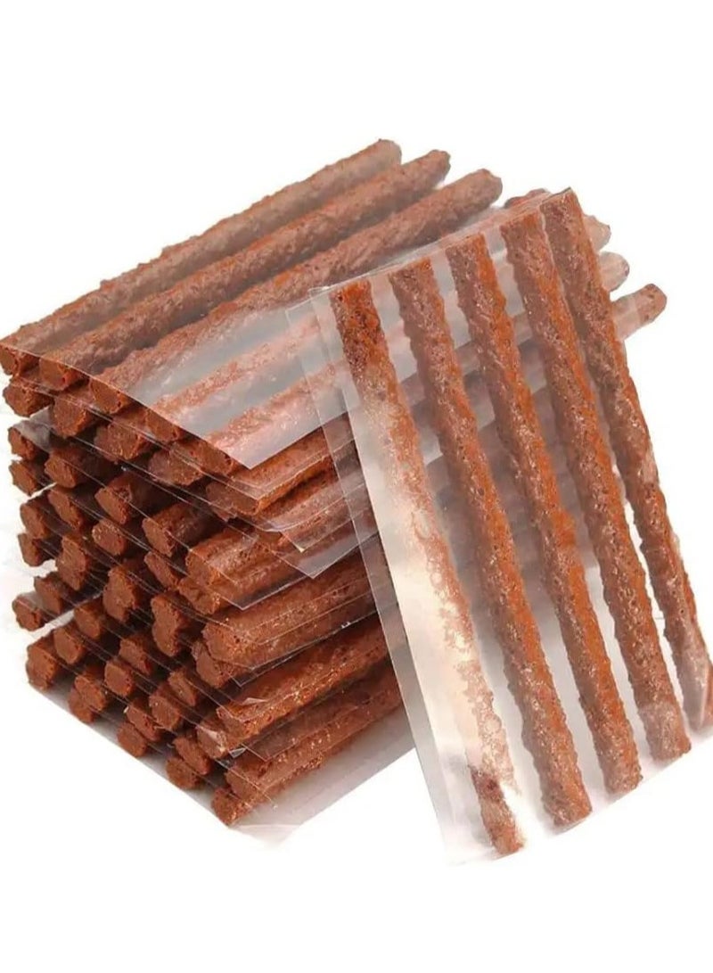 KASTWAVE 250 Pcs Brown Tire Repair Strings,Emergency Tubeless Tire Puncture Repair Strip Strings Kit, 100mm x 6 mm Automotive Tool Tire Repair Rubber Plugs for Tires Car, Bike, Wheelbarrow, Mower - Image 1