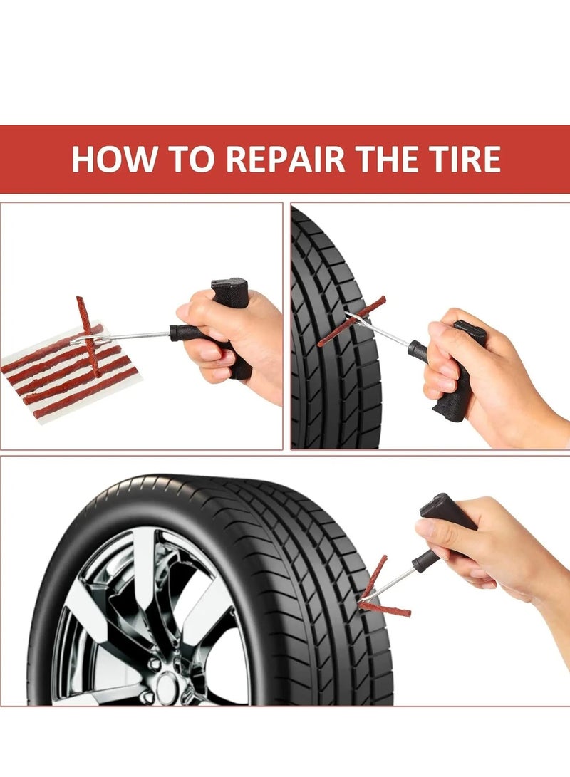 KASTWAVE 250 Pcs Brown Tire Repair Strings,Emergency Tubeless Tire Puncture Repair Strip Strings Kit, 100mm x 6 mm Automotive Tool Tire Repair Rubber Plugs for Tires Car, Bike, Wheelbarrow, Mower - Image 4
