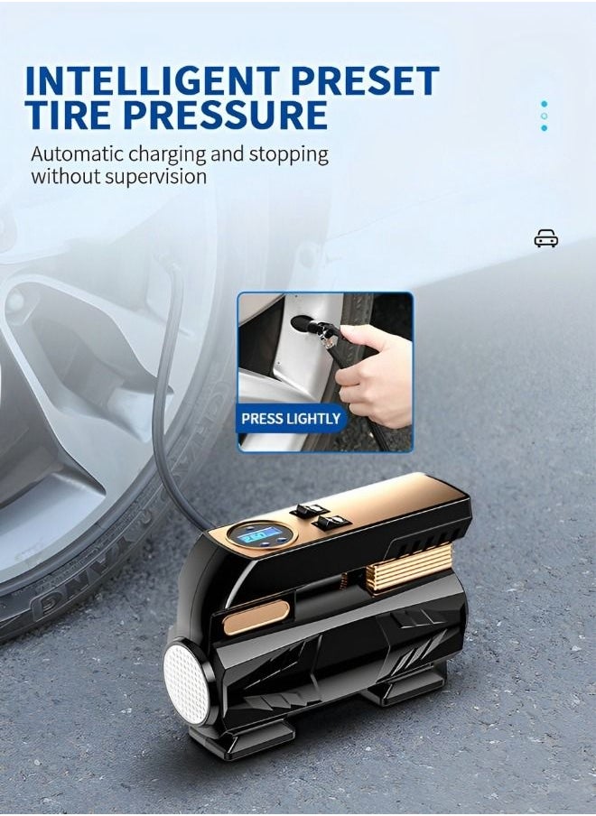 GROIC Tire Inflator Portable Air Compressor for Car, 12V Tire Pump 120PSI with Digital Pressure Gauge, LED Light and Adapter,Suit for Car, Truck, SUV,Motorcycle, Bicycle, Ball  - Image 3