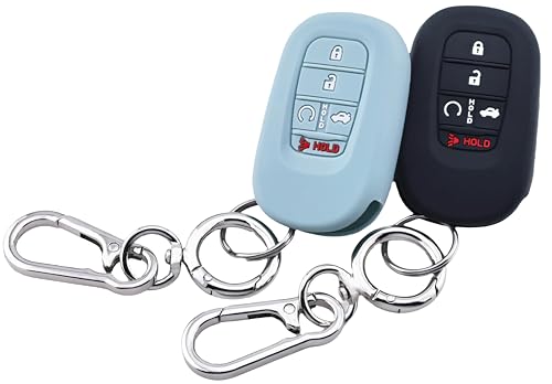 RUNZUIE 2Pcs 5 Buttons Silicone Key Fob Cover for 2026 2025 2024 2023 2022 Honda Civic Accord Pilot HRV CRV Sport SI EX EXL BlackMint Green - Image 1