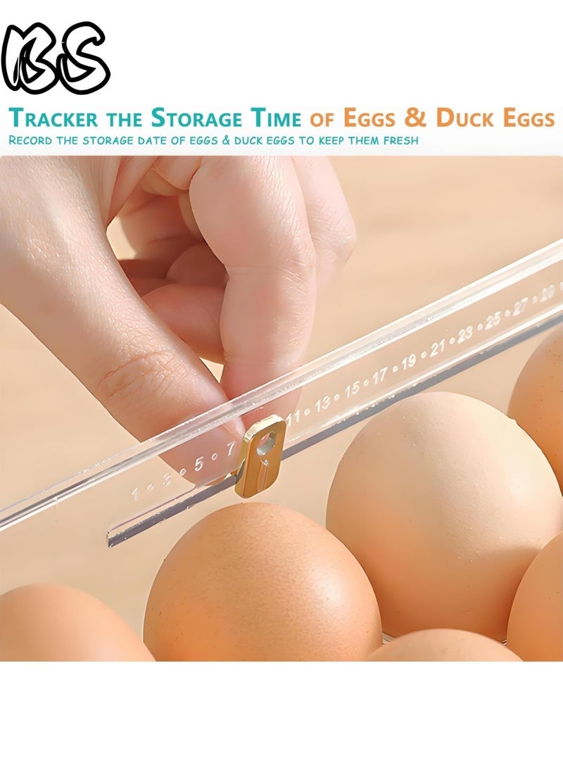 بي إس رف بيض ثلاثي الطبقات قابل للطي للثلاجات | رف بيض أوتوماتيكي جديد تمامًا مزود بنابض | صندوق تخزين بيض موفر للمساحة وذو سعة كبيرة يمكنه حمل 30 بيضة، ومناسب للأبواب الجانبية للثلاجة. - Image 2