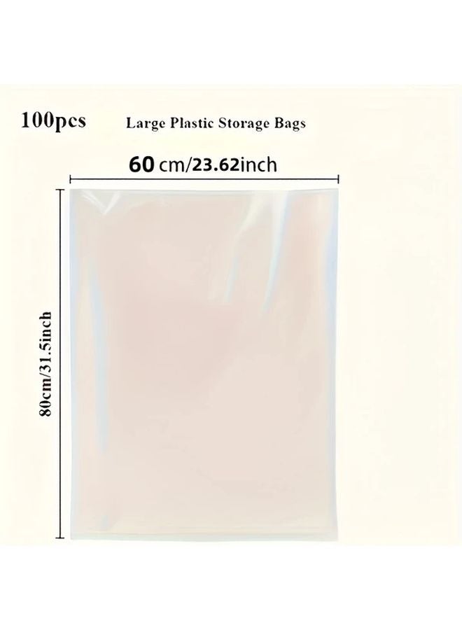 100 Pcs Heavy Duty Clear Plastic Storage Bags With Secure Seal For Blankets Bedding Wardrobe - Image 3