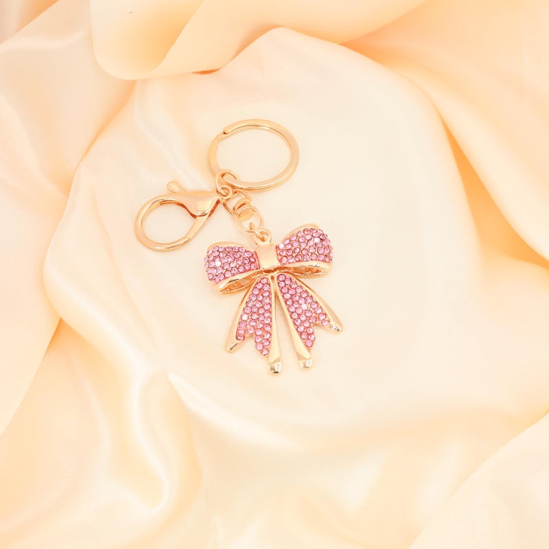 Vancy Utopia Sparkly Gold Plated Color Rhinestone Bow Keychains for Women Car Key Rings Female Handbags Backpacks - Image 4