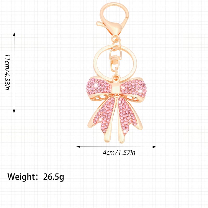 Vancy Utopia Sparkly Gold Plated Color Rhinestone Bow Keychains for Women Car Key Rings Female Handbags Backpacks - Image 2