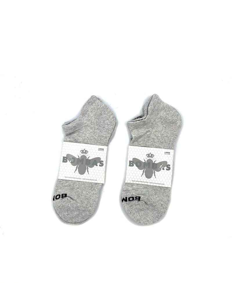 Bombas Women's Original Best Ankle Socks Solid Neon Tipping Osprey Grey (Medium size (size 8-10.5)) - Image 1
