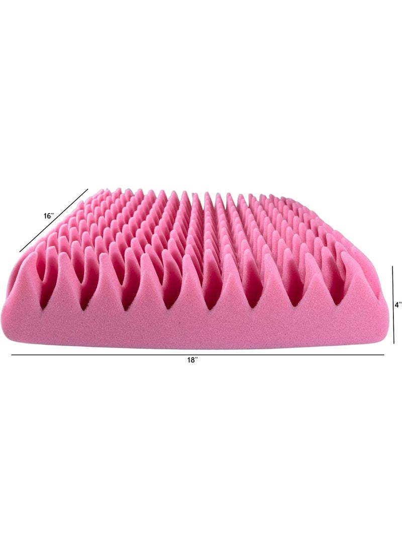 Vakly Convoluted Foam Egg Crate Seat Cushion 4 Inch Thick Pillow 18x16x4 Inches For Added Padding and Comfort on a Wheelchair Car or Office Chair  Chair Pad Measures 18 Wide x 16 Deep x 4 Thick  - Image 4