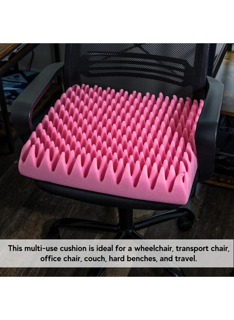 Vakly Convoluted Foam Egg Crate Seat Cushion 4 Inch Thick Pillow 18x16x4 Inches For Added Padding and Comfort on a Wheelchair Car or Office Chair  Chair Pad Measures 18 Wide x 16 Deep x 4 Thick  - Image 3