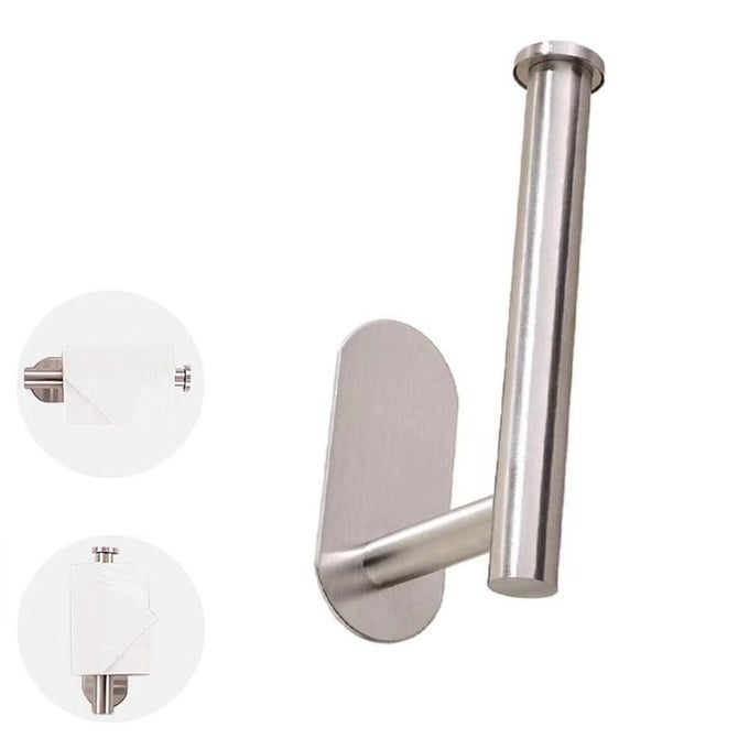 TOILET PAPER HOLDER SELF ADHESIVE ROLL HOLDER WALL MOUNT FOR BATHROOM AND WASHROOM NO DRILLING SUS304 STAINLESS SILVER