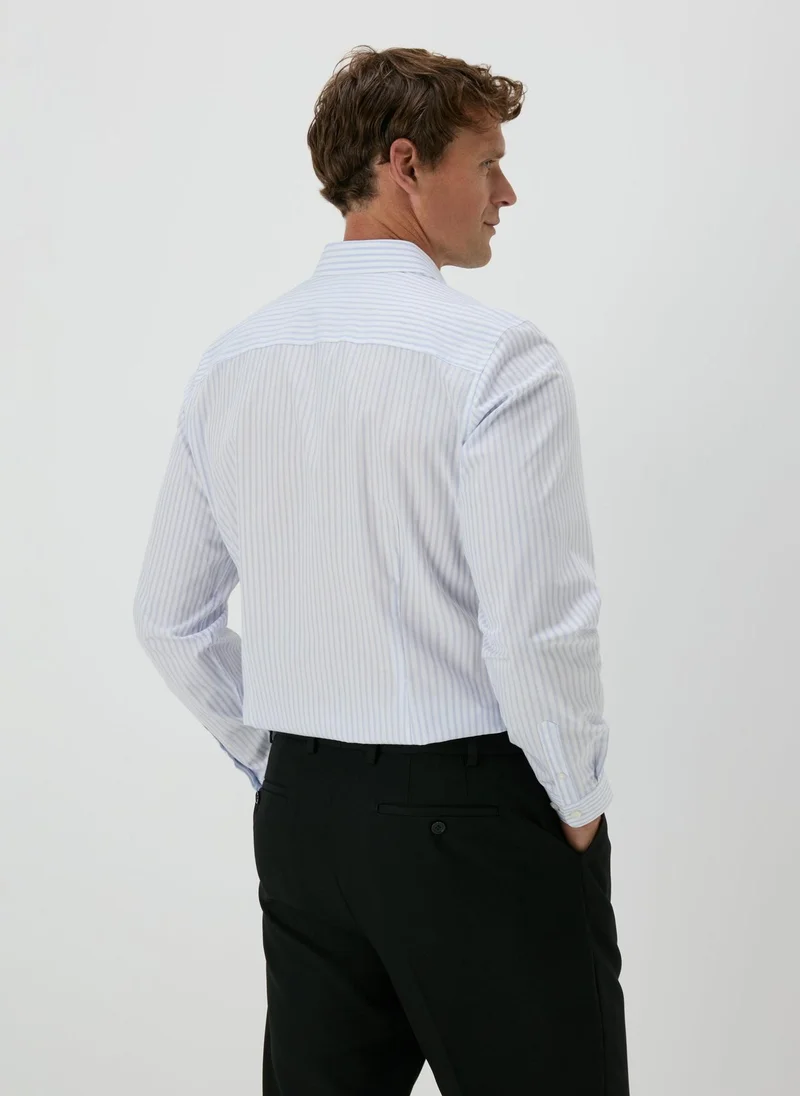 Matalan Taylor & Wright Blue Stripe Slim Fit Shirt