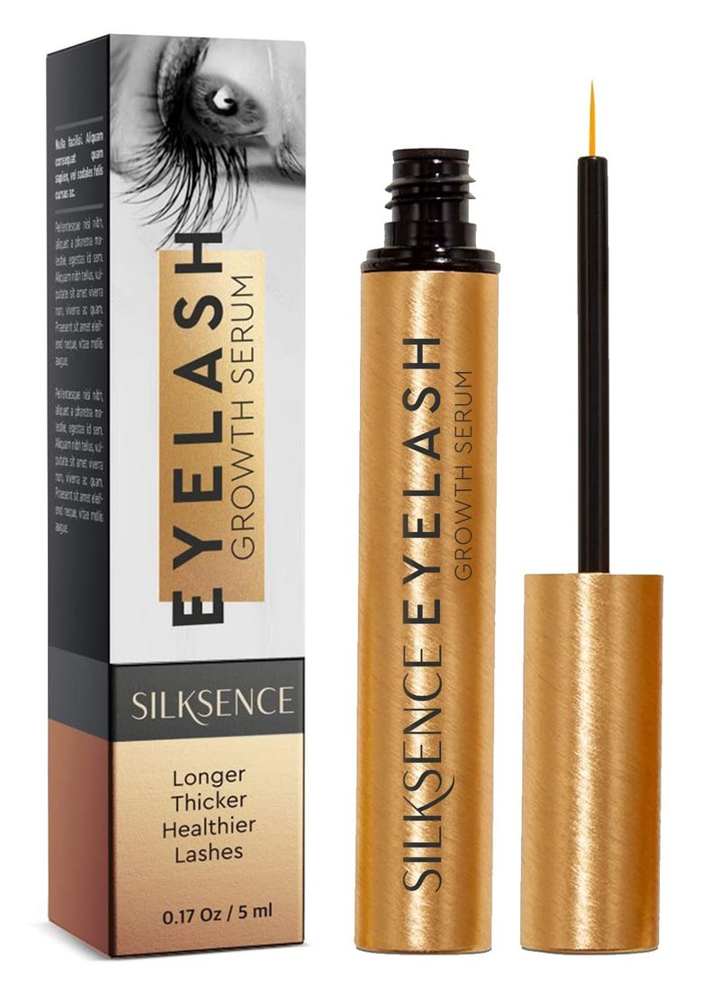 Silksence Lash Enhancing Serum for Eyelash Growth: Lash Serum for Women to Boost Thicker, Fuller, and Longer Lashes 5 ml (Metallic)  - Image 1