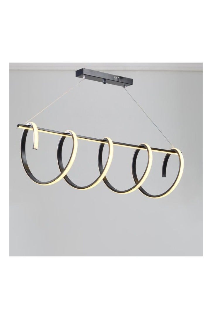 El Rawda Lighting Modern LED chandelier 3 lights ( white - warm - cool ) suitable for all decors | Modern Chandelier | Color: Black | Size: 28x100 cm - Image 1