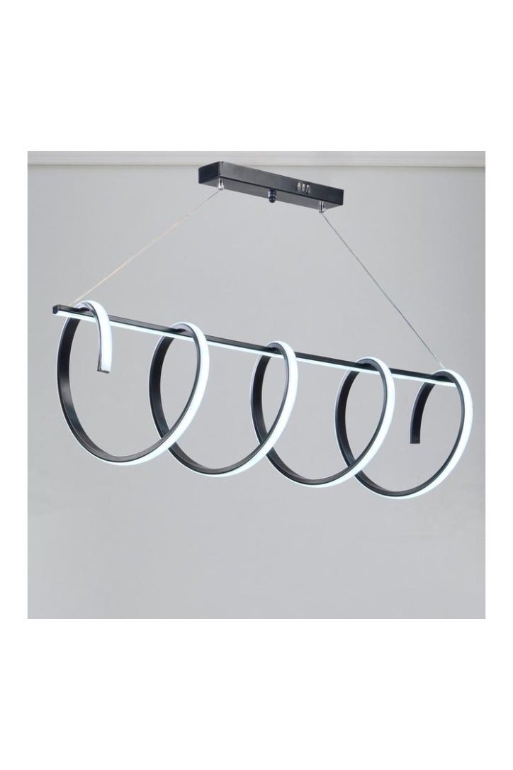El Rawda Lighting Modern LED chandelier 3 lights ( white - warm - cool ) suitable for all decors | Modern Chandelier | Color: Black | Size: 28x100 cm - Image 2