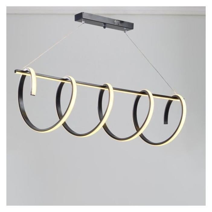 الروضة للإضاءة نجف ليد مودرن 3 اضاءة ( ابيض - ورم - كول ) مناسب لجميع الديكورات | نجفة مودرن | الخامة:المانيوم| : | اللون: اسود | المقاس: 28x100 سم - Image 1