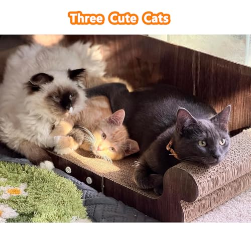 wpvpaw Extra Large Cat Scratcher Bed 32 Inch Cat Scratching Board Cat Couch Durable Cardboard Cat Scratcher Lounger Modern Stylish Cats Bed for Indoor Cats Furniture Protector - Image 3