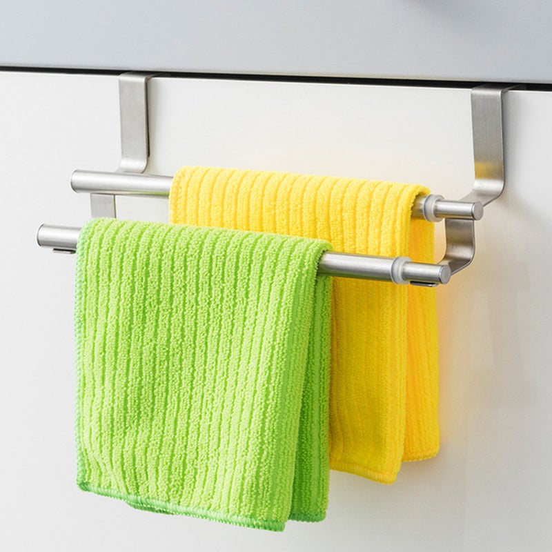 Bathroom Freely Retractable Double Towel Bar Stainless Steel Storage Wall Mount Rack Movable Shower Shelf - Image 4