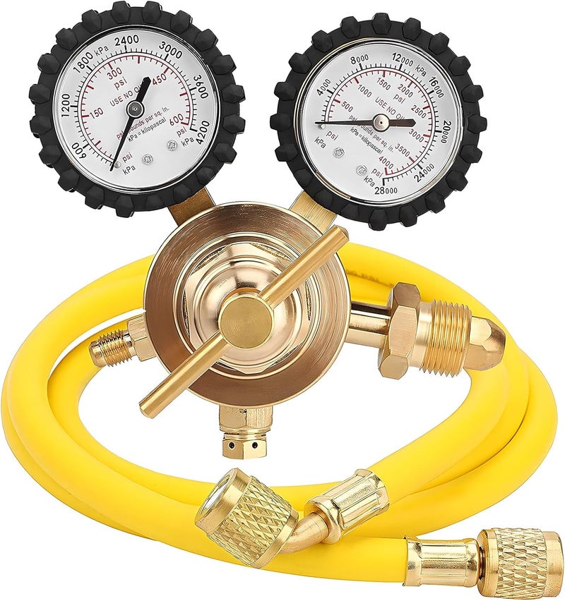 Tutor Auto Nitrogen Regulator with 0-400 PSI Delivery Pressure, 60" Hose CGA580 Inlet Connection and 1/4'' Male Flare Outlet Connection - Image 1