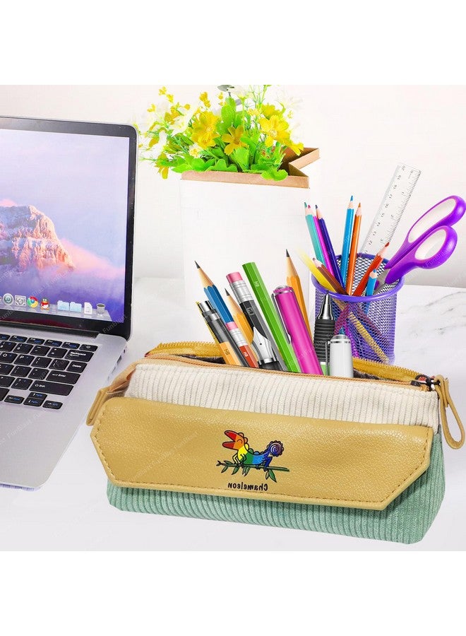 فنبلاست حقيبة أقلام فن بلاست للبنات - حقيبة أقلام كاواي، منظم أقلام أنيق، حقيبة متعددة الأغراض بسحاب للأطفال والكبار، حقيبة تنظيم أدوات مكتبية كبيرة السعة (أخضر) - Image 2