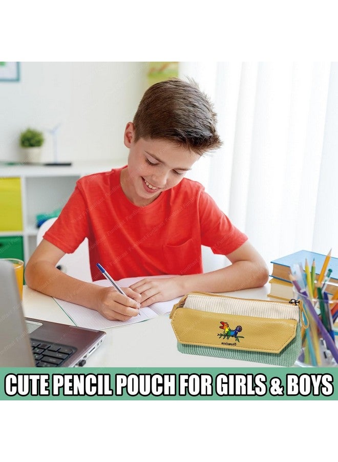 فنبلاست حقيبة أقلام فن بلاست للبنات - حقيبة أقلام كاواي، منظم أقلام أنيق، حقيبة متعددة الأغراض بسحاب للأطفال والكبار، حقيبة تنظيم أدوات مكتبية كبيرة السعة (أخضر) - Image 5