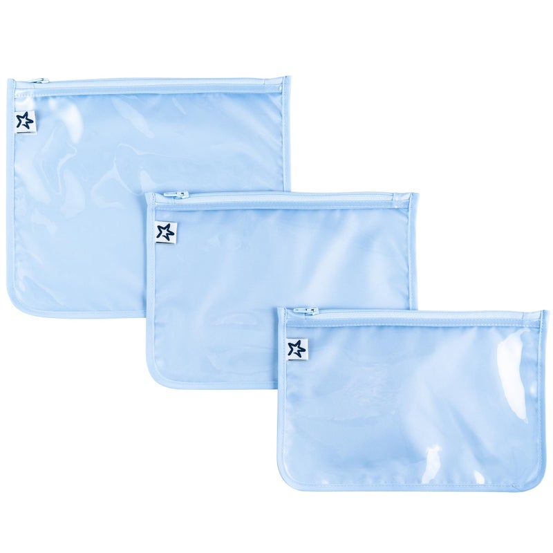 Tiny Twinkle Diaper Bag Organizing Pouches 3 Pack MessProof Clear Front Travel Organizer Bags TSA Approved Toiletry Bag Set for Baby and Mom Essentials Cloud Blue - Image 2